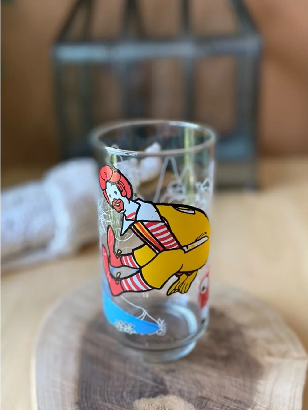 Vintage Ronald McDonald 1977 McDonald land action series glassware